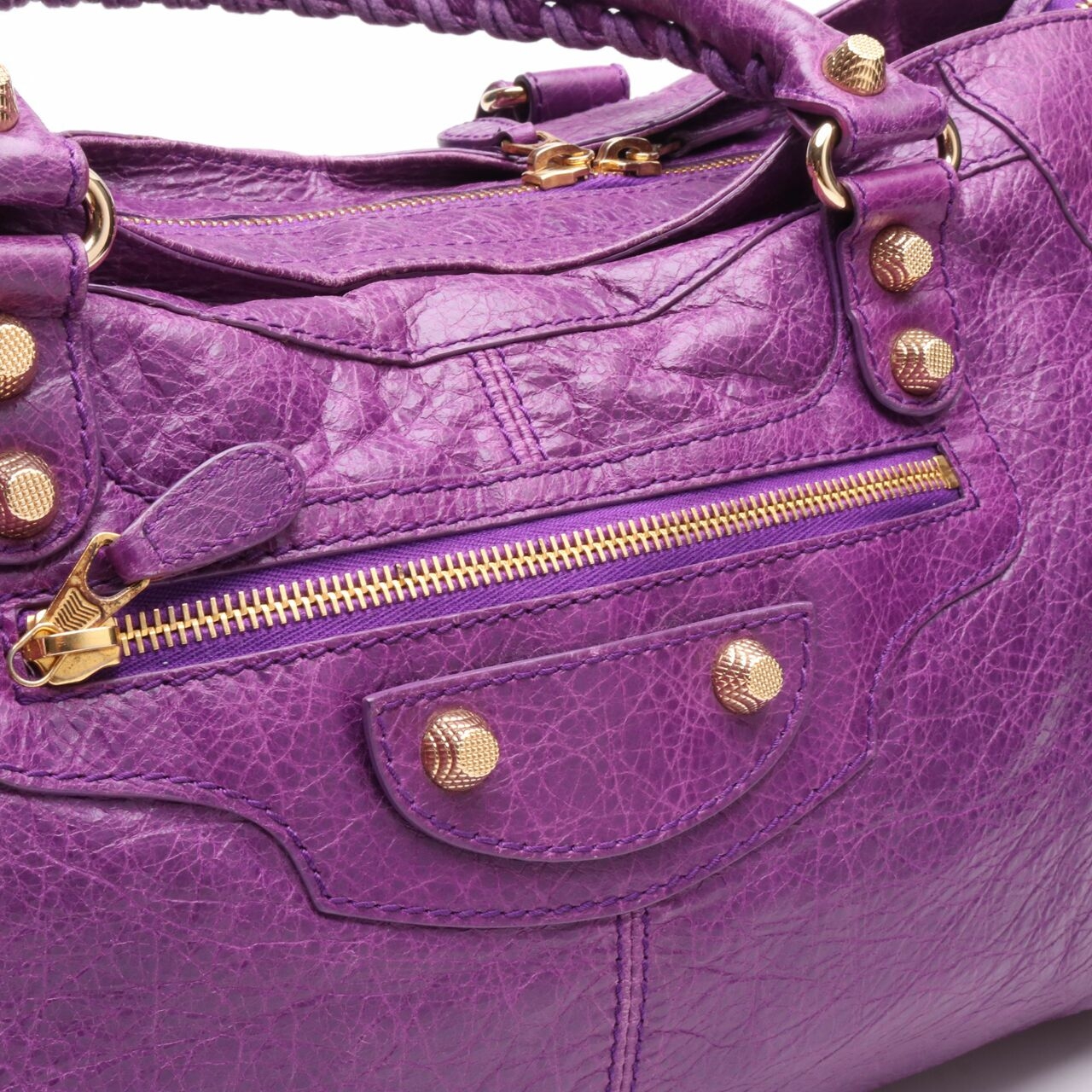 Balenciaga Giant Studs Part Time Purple GHW Satchel