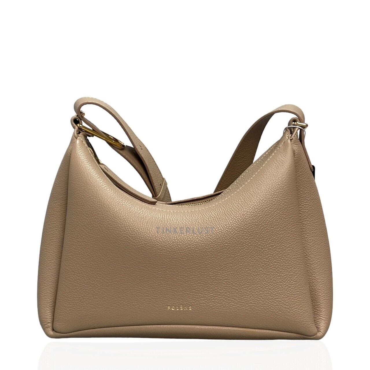 POLENE Umi Calfskin Taupe GHW Shoulder Bag       