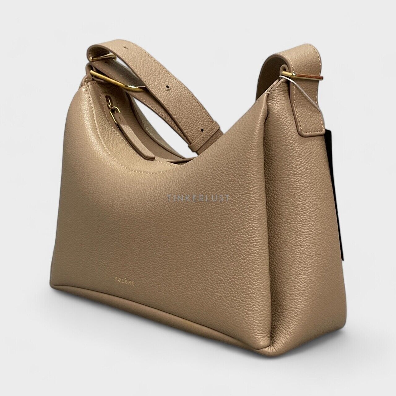 POLENE Umi Calfskin Taupe GHW Shoulder Bag       