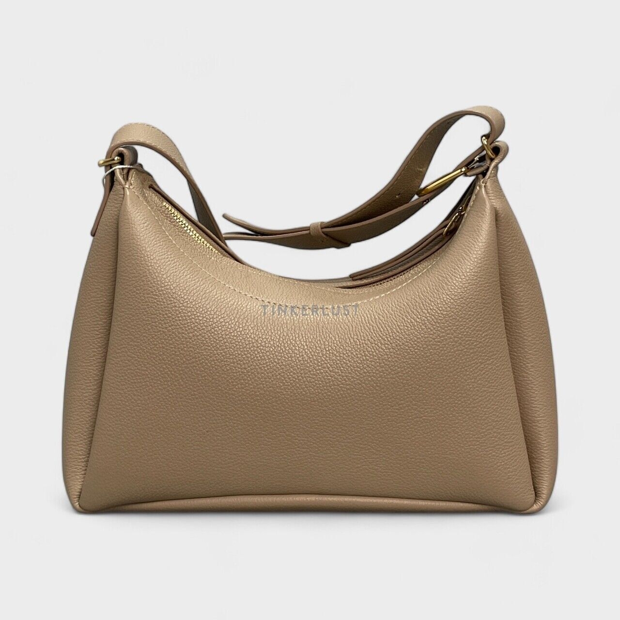 POLENE Umi Calfskin Taupe GHW Shoulder Bag       