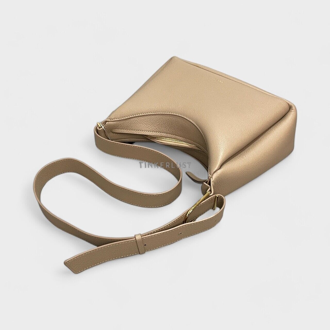 POLENE Umi Calfskin Taupe GHW Shoulder Bag       