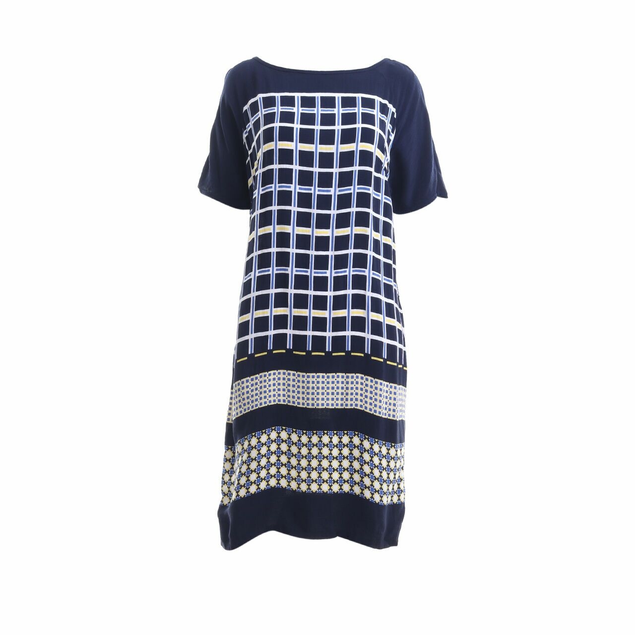 Marks & Spencer Navy Plaid Mini Dress