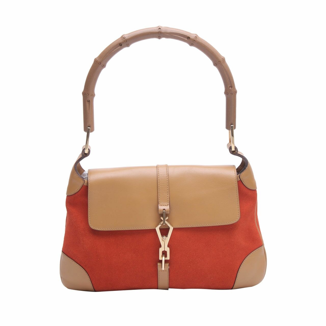 Gucci Orange & Khaki Shoulder Bag