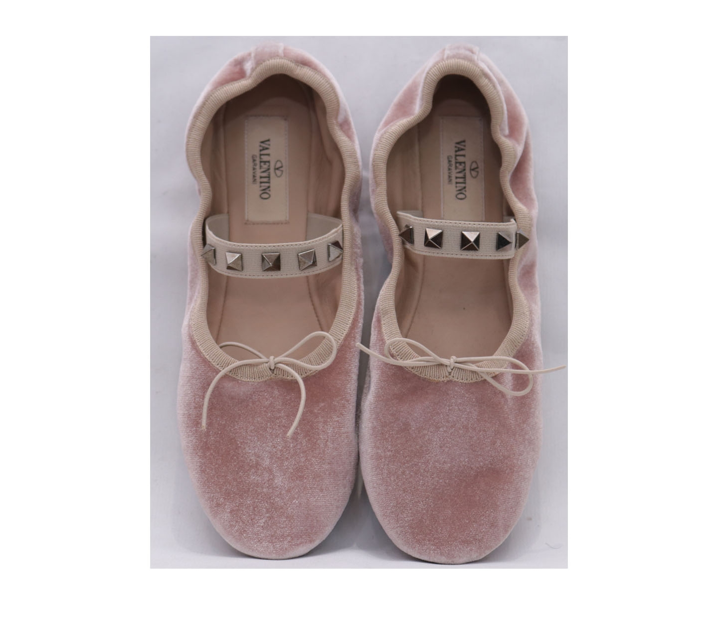 Valentino Pink Ballerina Velvet Flats