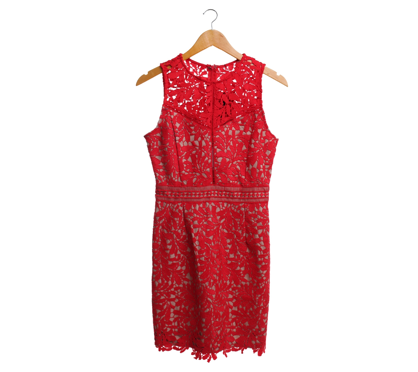 Zalora Red And Light Brown Lace Mini Dress