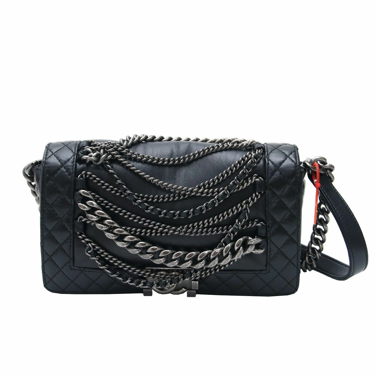 Chanel Boy Med Rock Black Calfskin Shoulder Bag