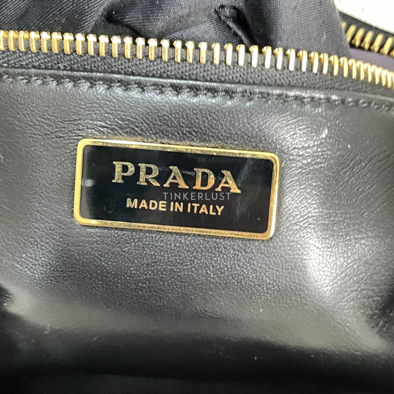 Prada Double Zip Mini Bluette Bian Saffiano Lux GHW Handbag