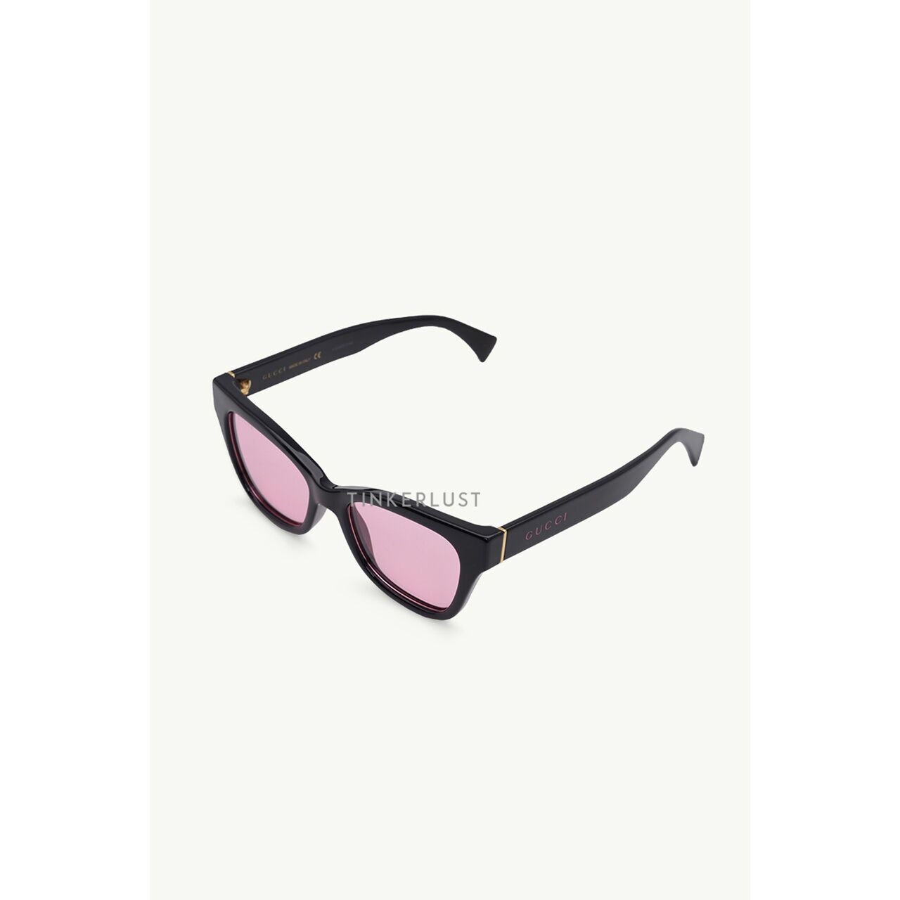 Gucci Logo Print Tinted Black/Pink Acetate Sunglasses