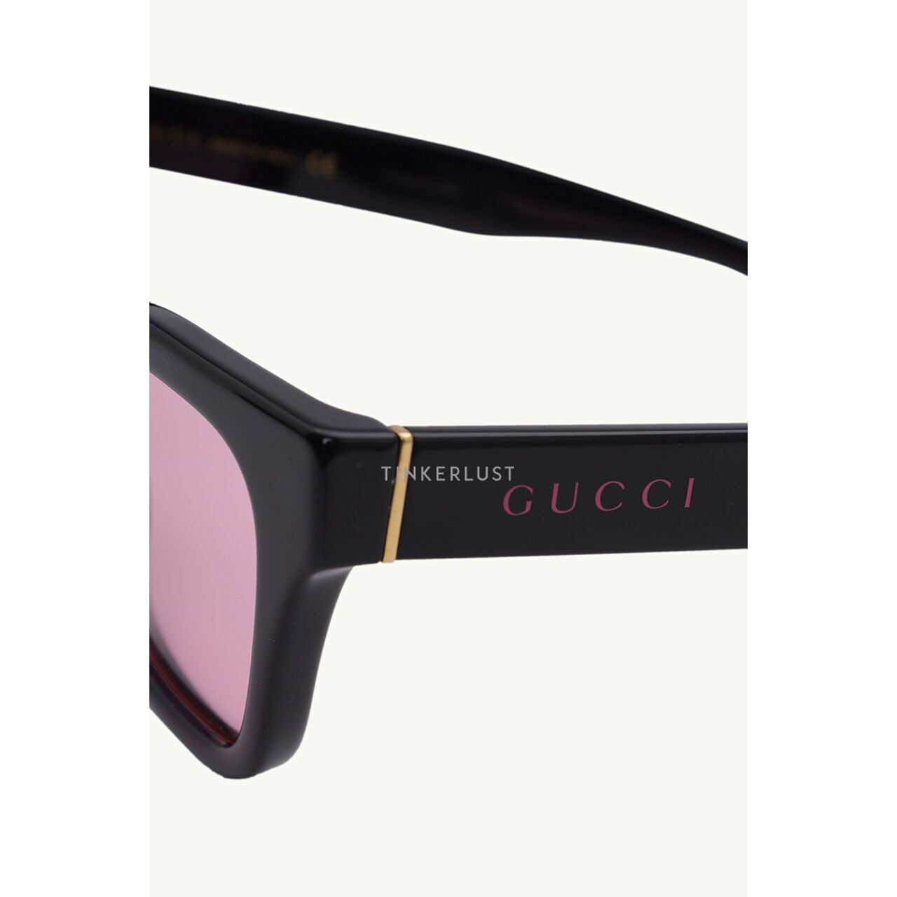 Gucci Logo Print Tinted Black/Pink Acetate Sunglasses