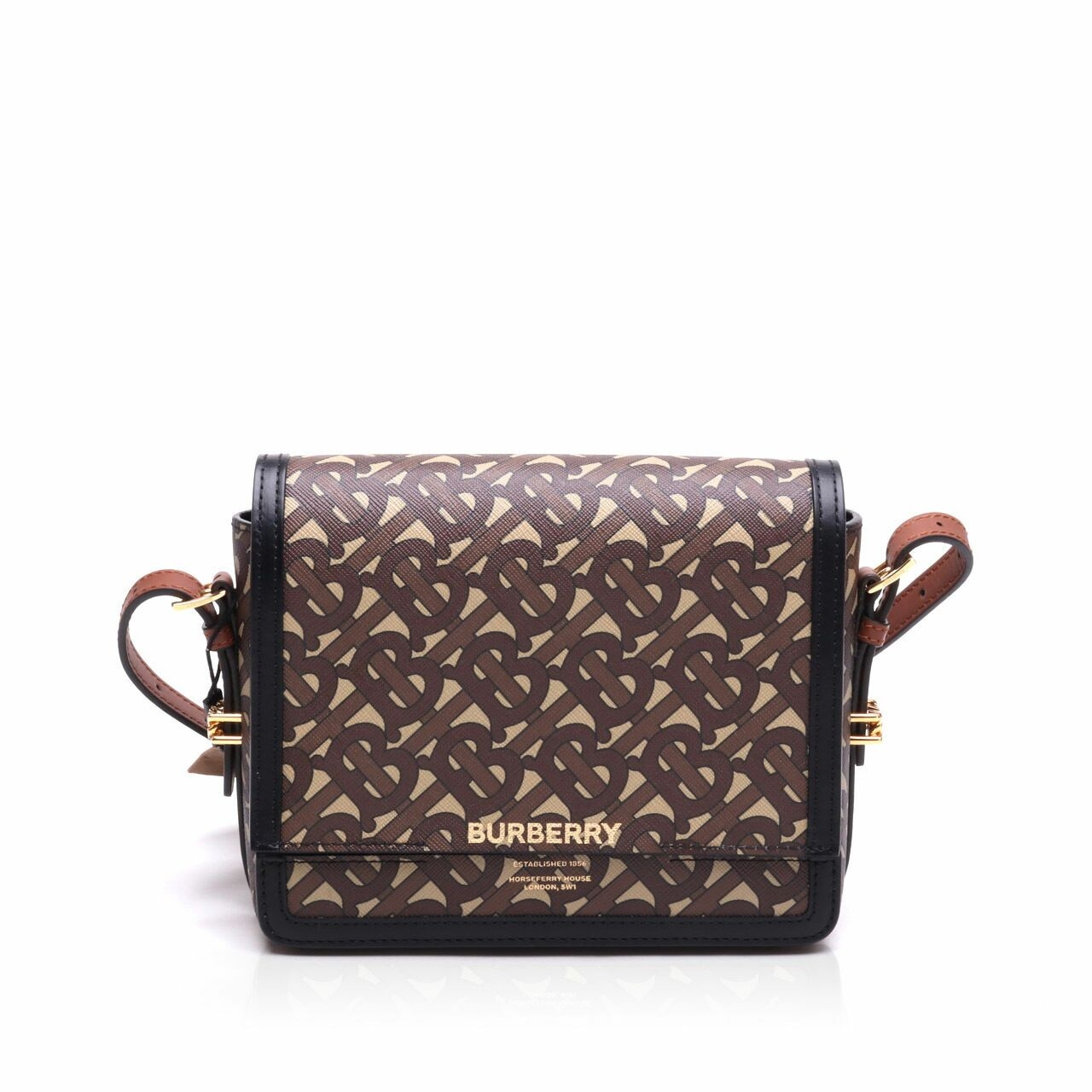 Burberry Bridle Brown Flap Small Grace TB-monogram Crossbody Bag