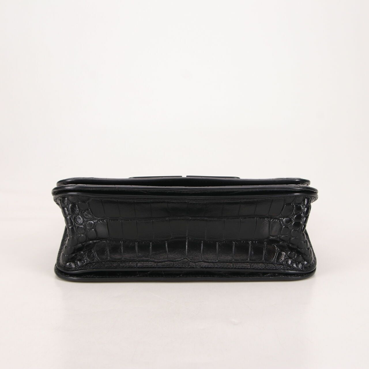 Balenciaga Gossip S Croco Embosse Black Shoulder Bag