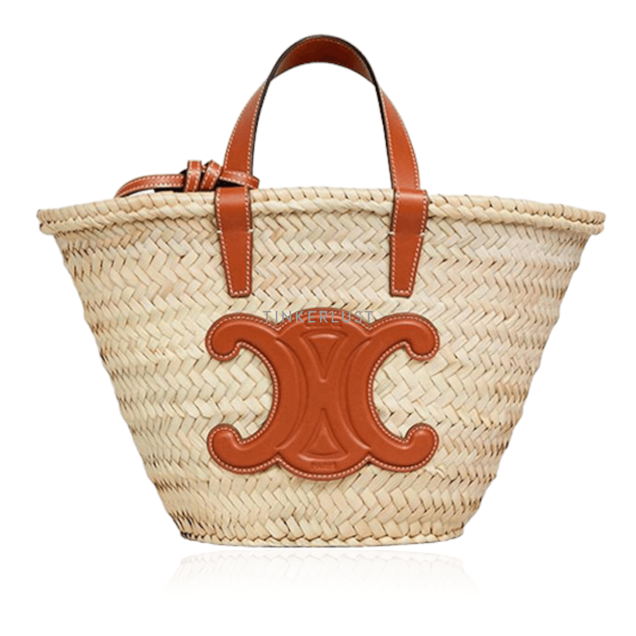 Celine Teen Triomphe Celine Classic Panier in Natural/Tan Shoulder Bag