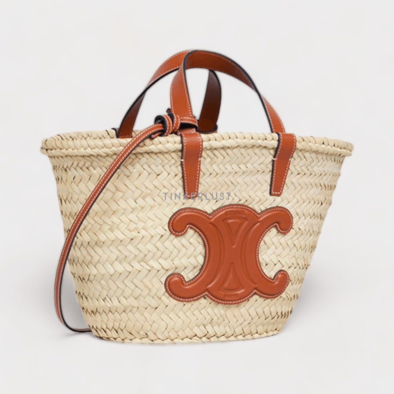 Celine Teen Triomphe Celine Classic Panier in Natural/Tan Shoulder Bag