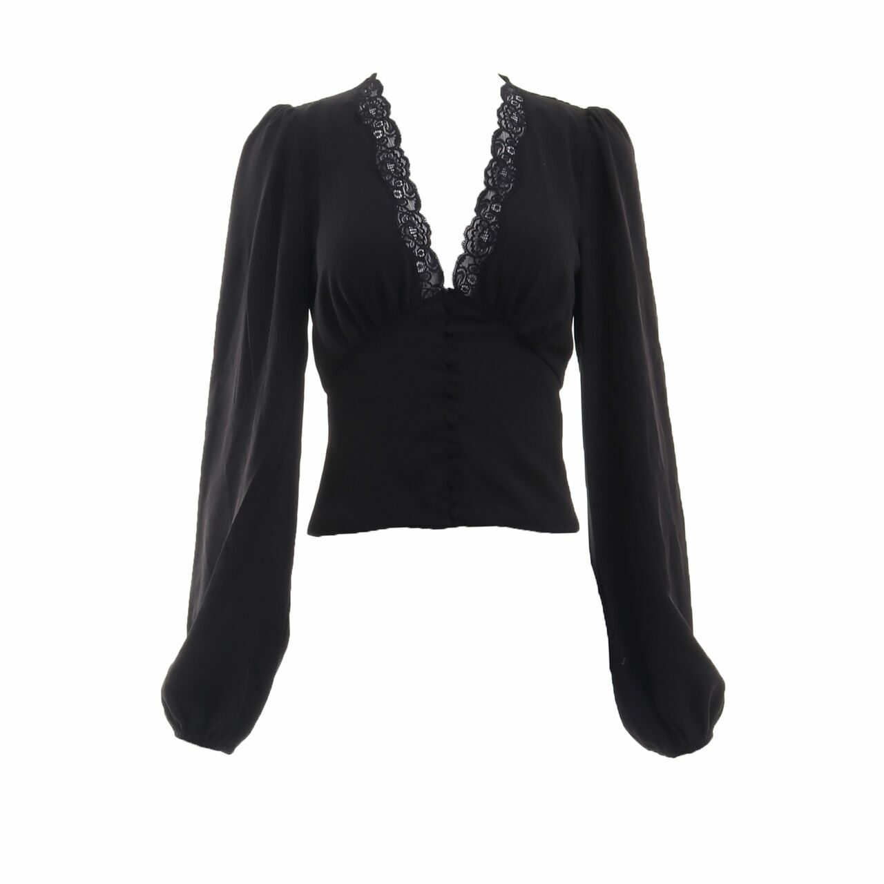 Forever New Black Crop Blouse