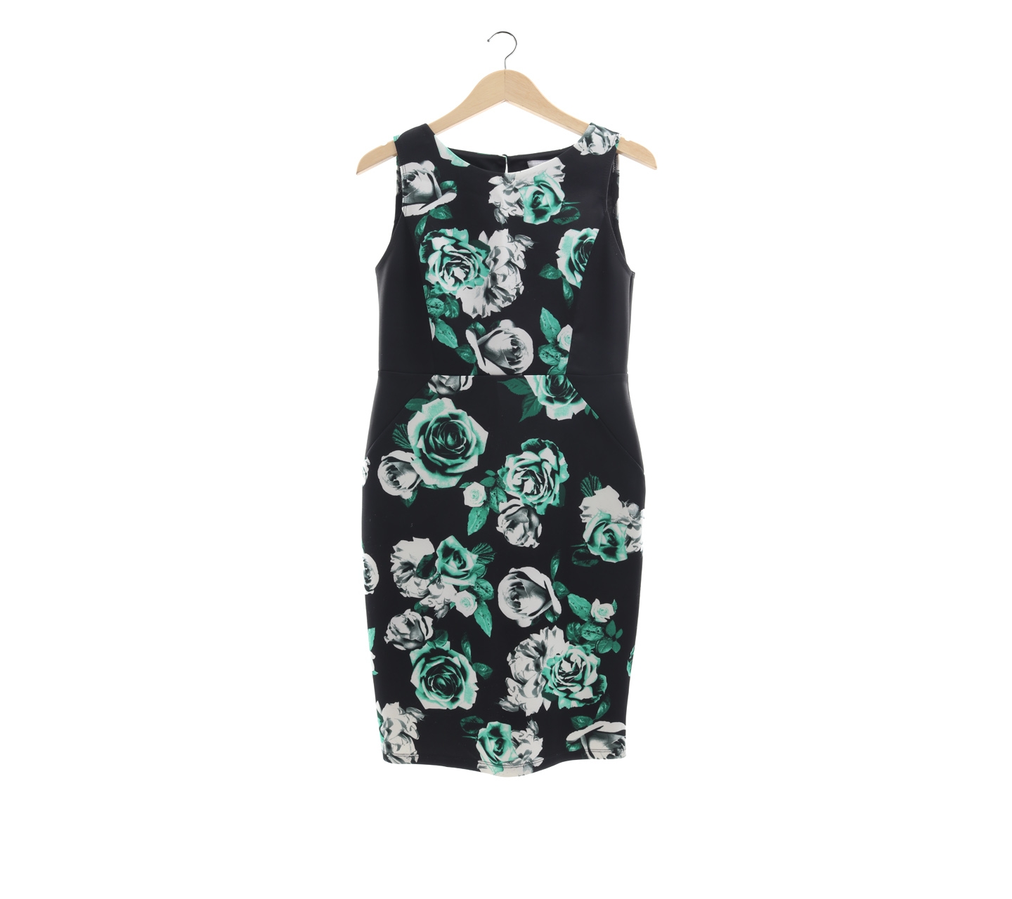 Dorothy Perkins Black & Green Floral Midi Dress