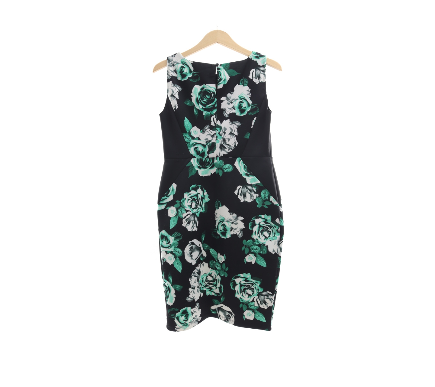 Dorothy Perkins Black & Green Floral Midi Dress