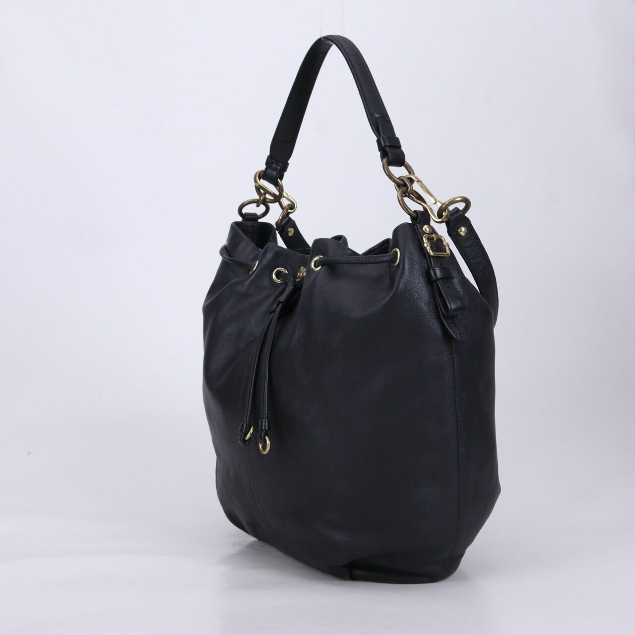 Coach Madison Marielle Drawstring Black Satchel Bag