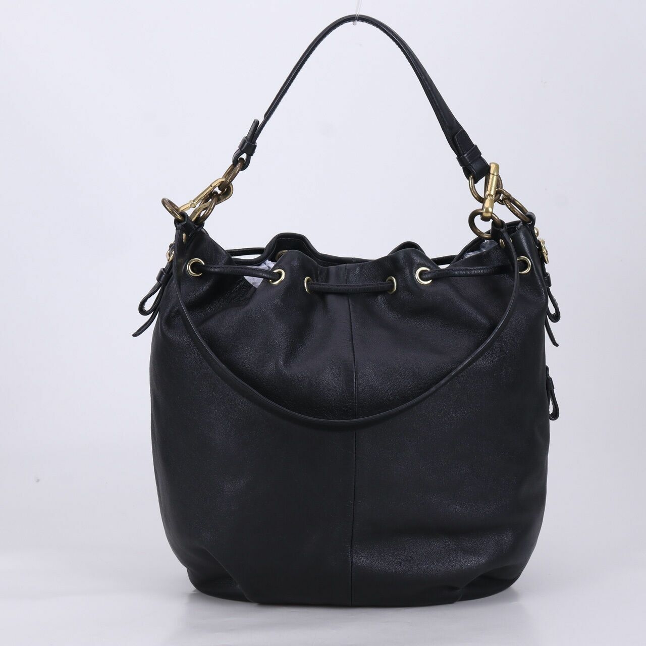 Coach Madison Marielle Drawstring Black Satchel Bag