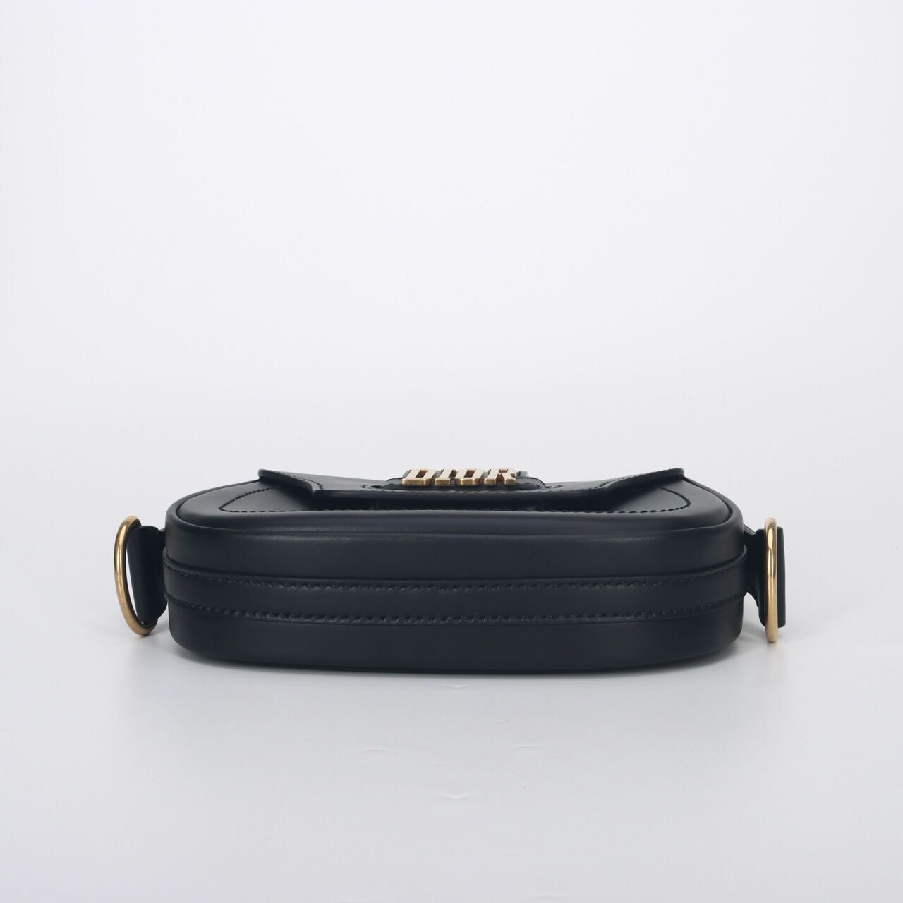 Christian Dior Calfskin D Fence Black Saddle Bag 