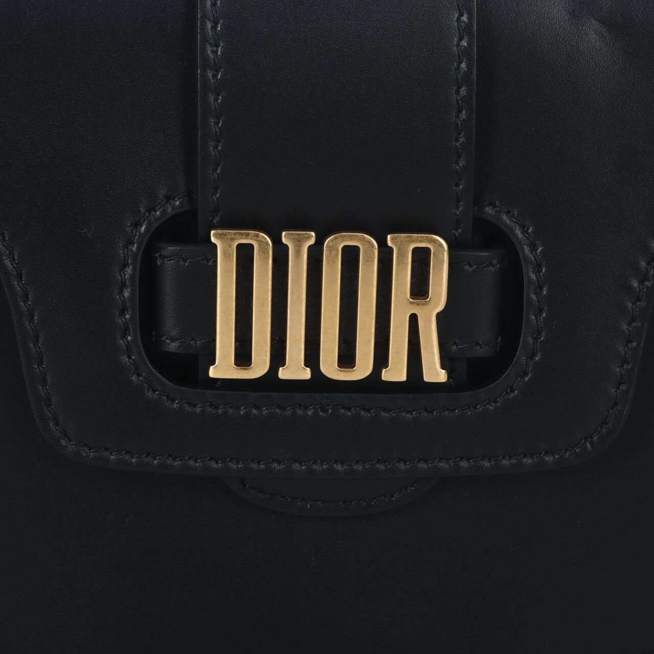 Christian Dior Calfskin D Fence Black Saddle Bag 