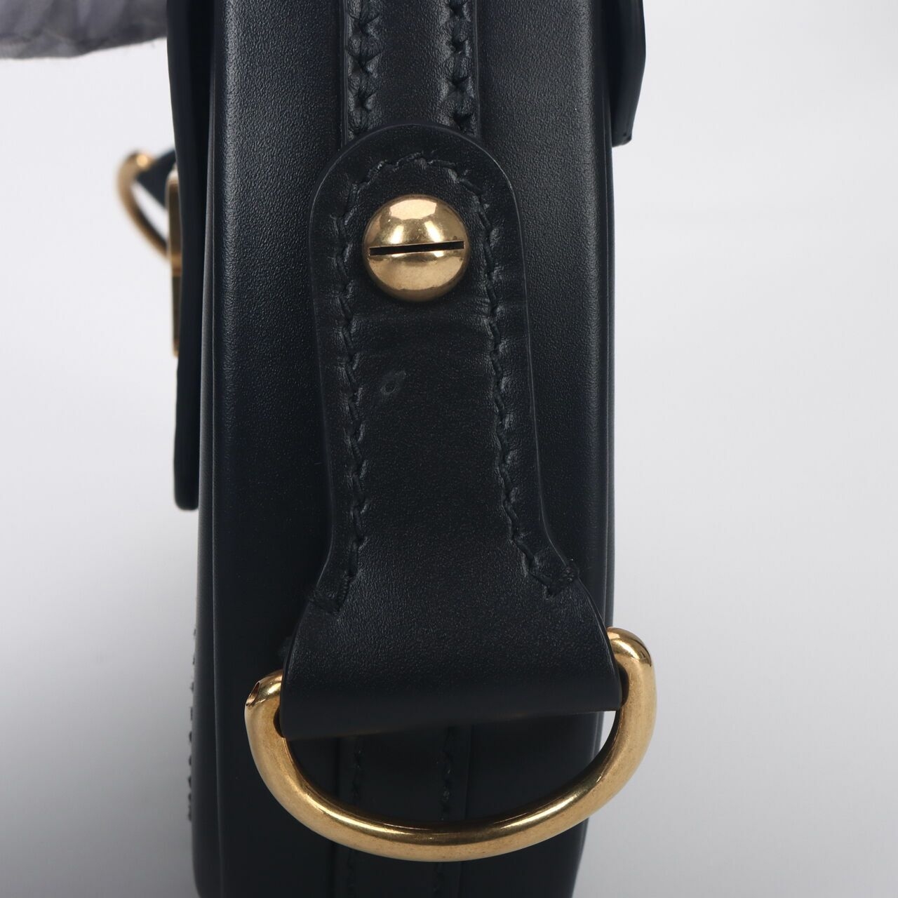 Christian Dior Calfskin D Fence Black Saddle Bag 