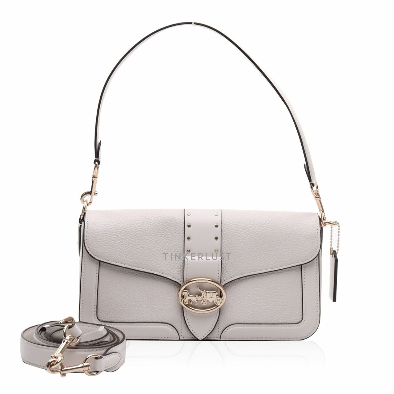 Coach 5497 Georgie Shoulder Bag Rivets Chalk