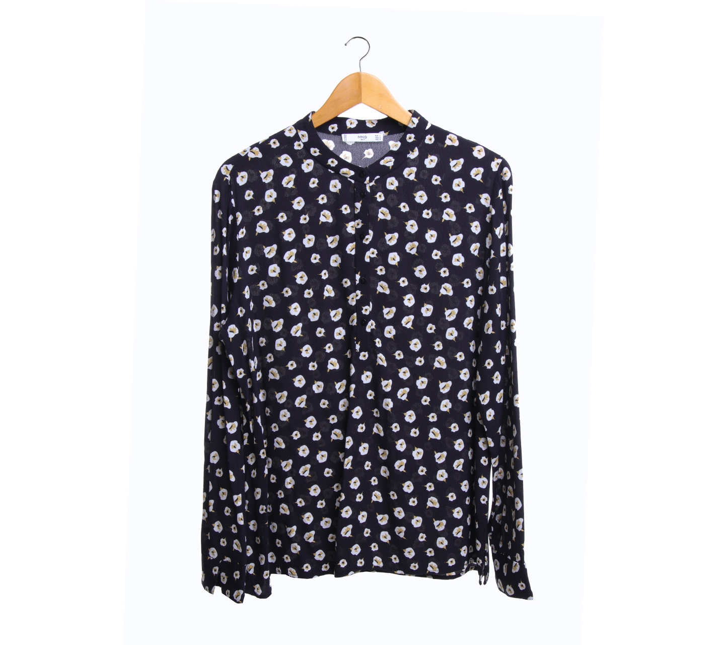 Mango Black Floral Blouse