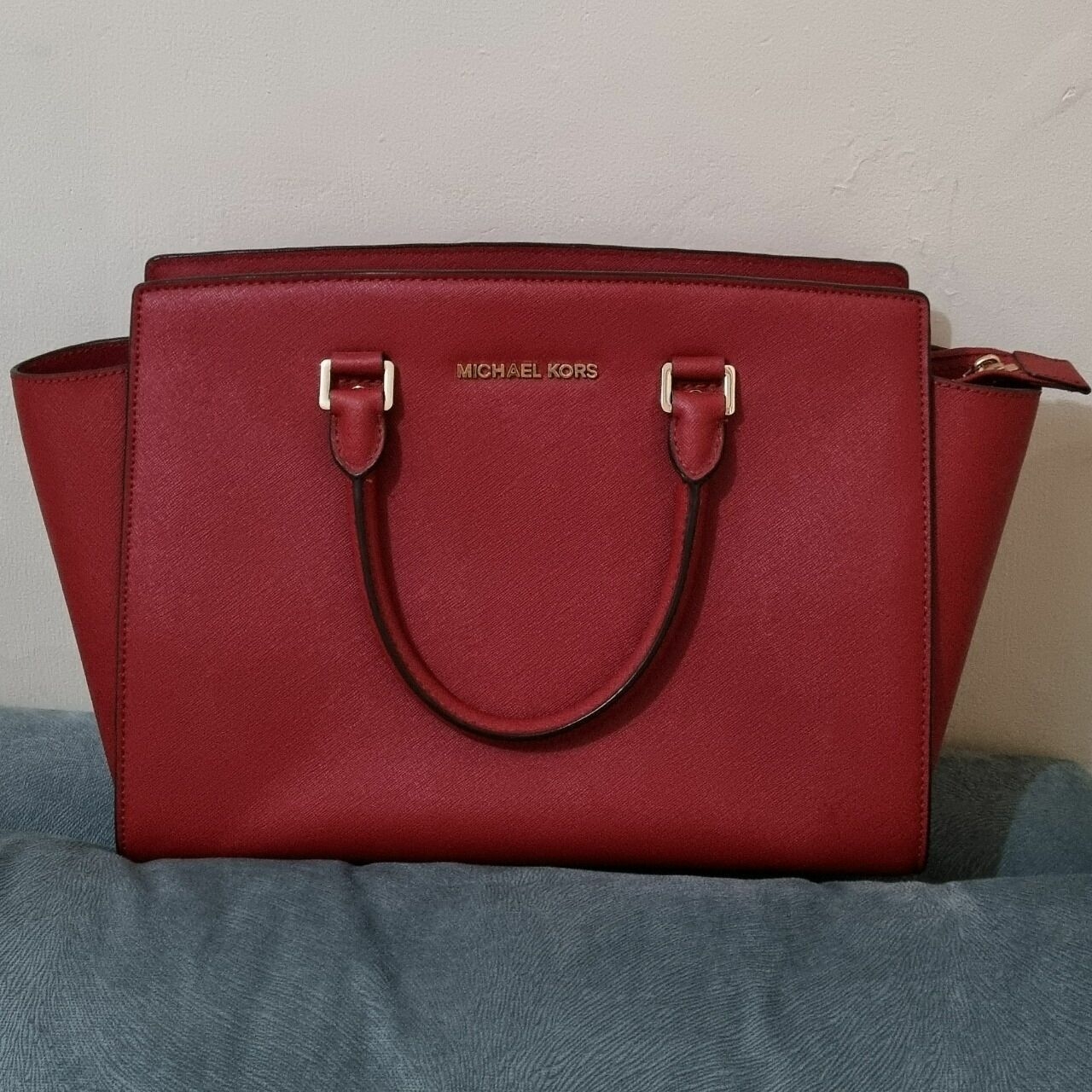 Michael Kors Selma Saffiano Red Satchel