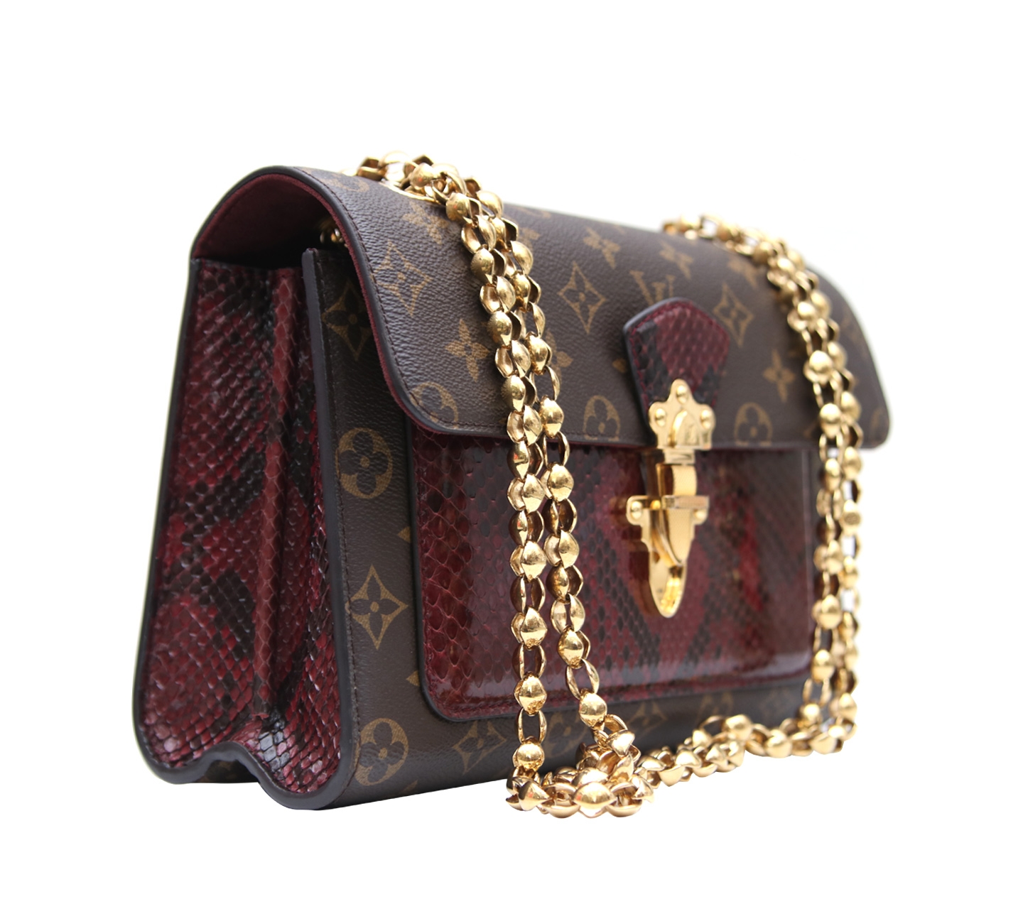 Louis Vuitton Brown Victoire Chain Bag Pairs Monogram Canvas Shoulder Bag