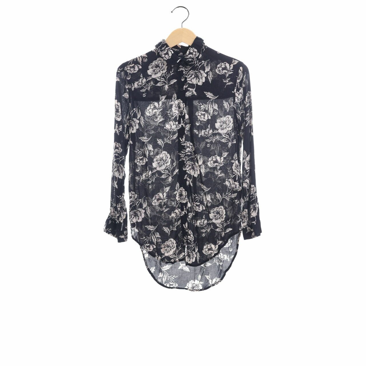 Forever 21 Black Floral Shirt