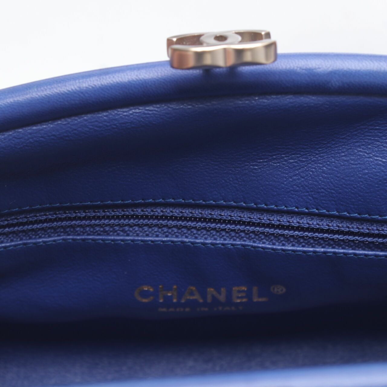 Chanel Blue Classic Timeless Blue Clutch 