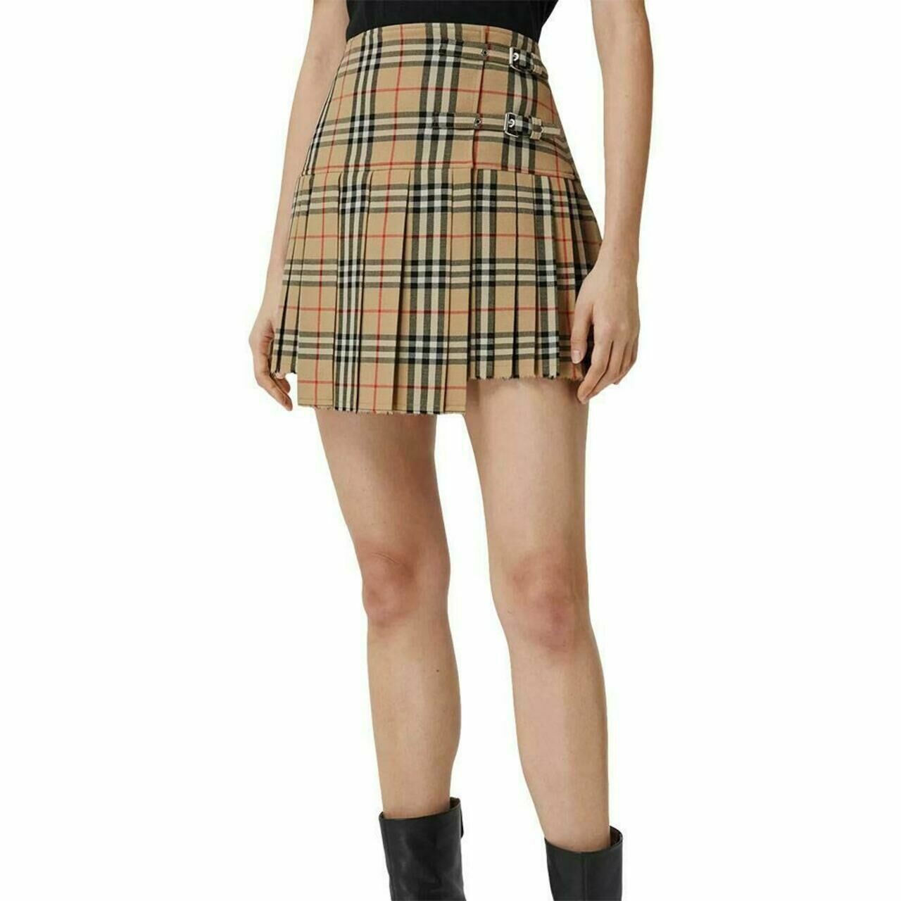 Vintage Check Wool Kilt Archive Beige