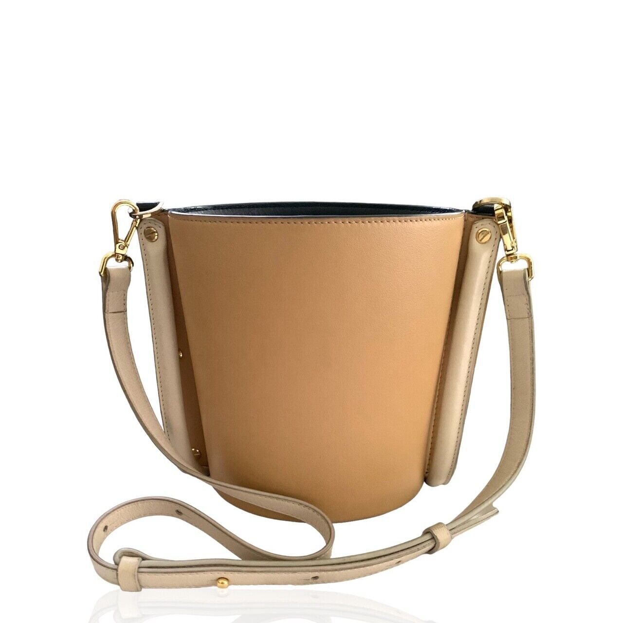 Yuzefi Cubo Leather Bucket Bag Two Tone