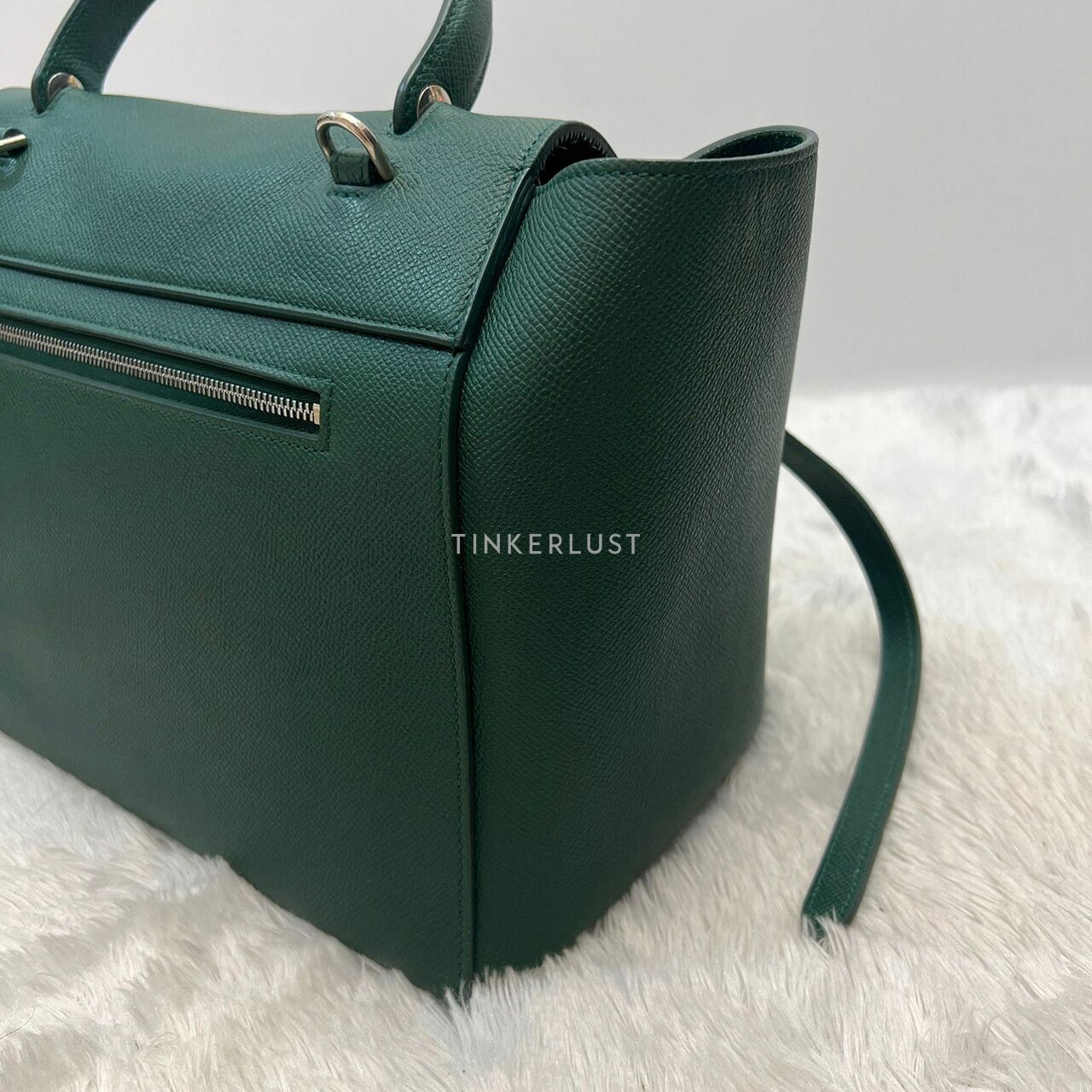 Celine Mini Beltbag Dark Green Grained 2018 Satchel