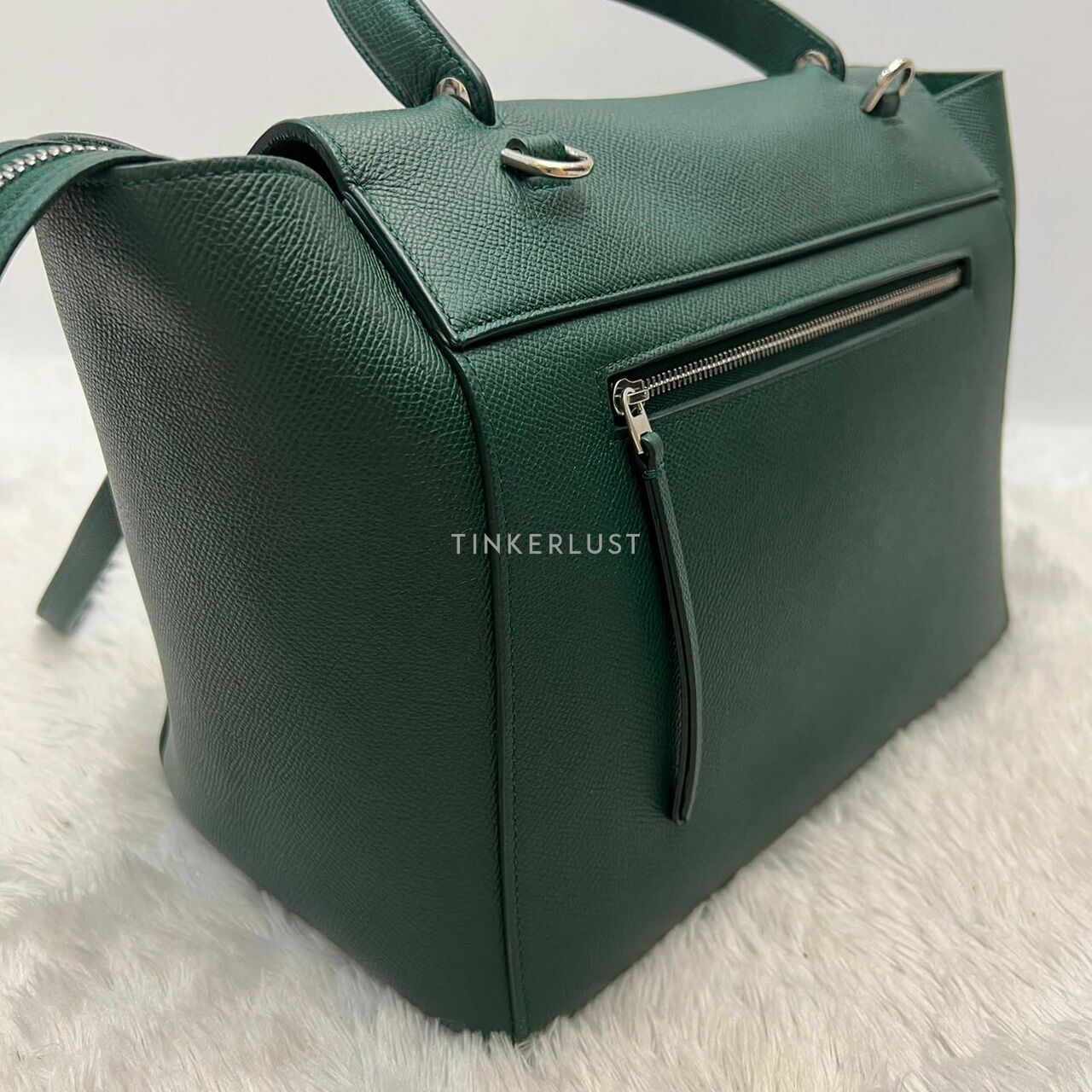 Celine Mini Beltbag Dark Green Grained 2018 Satchel