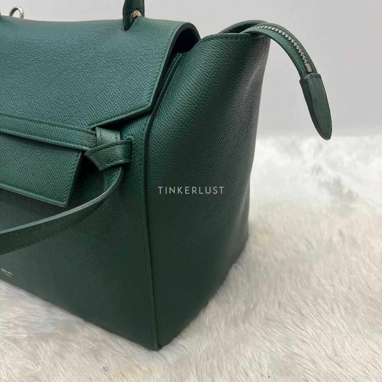 Celine Mini Beltbag Dark Green Grained 2018 Satchel