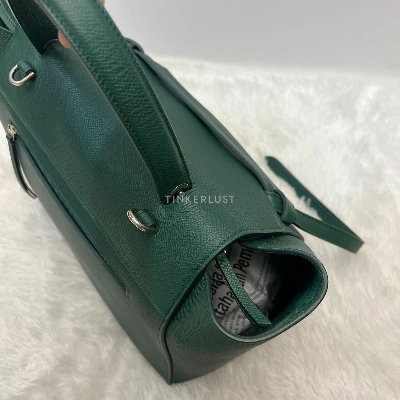 Celine Mini Beltbag Dark Green Grained 2018 Satchel