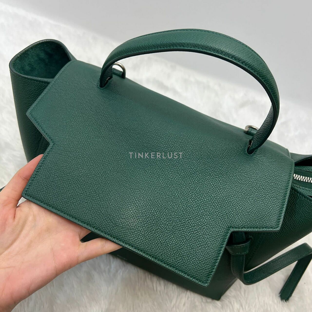 Celine Mini Beltbag Dark Green Grained 2018 Satchel