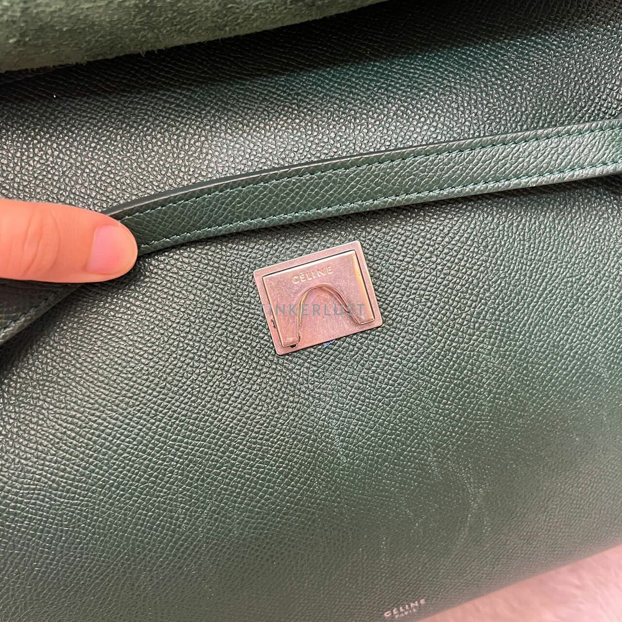 Celine Mini Beltbag Dark Green Grained 2018 Satchel