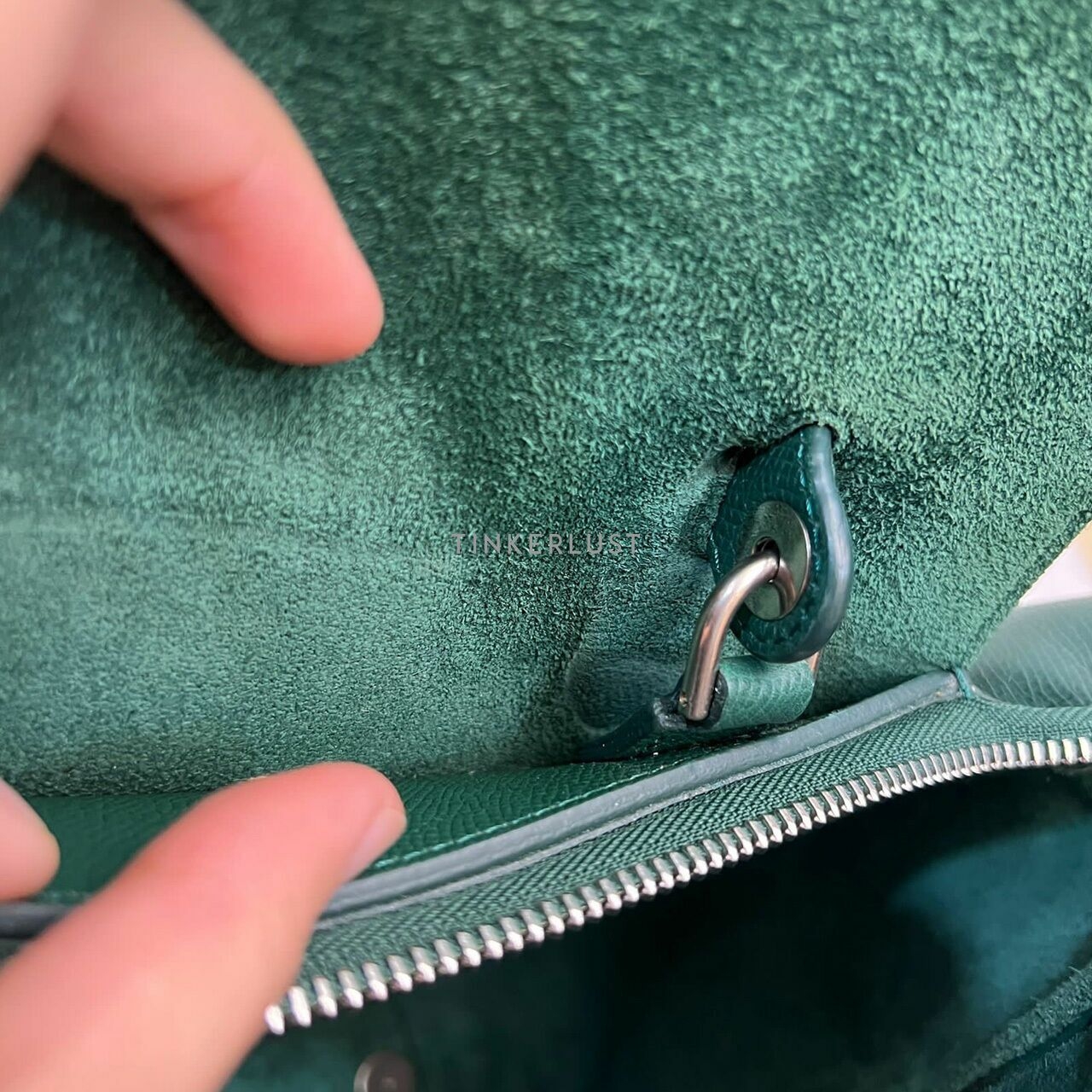 Celine Mini Beltbag Dark Green Grained 2018 Satchel