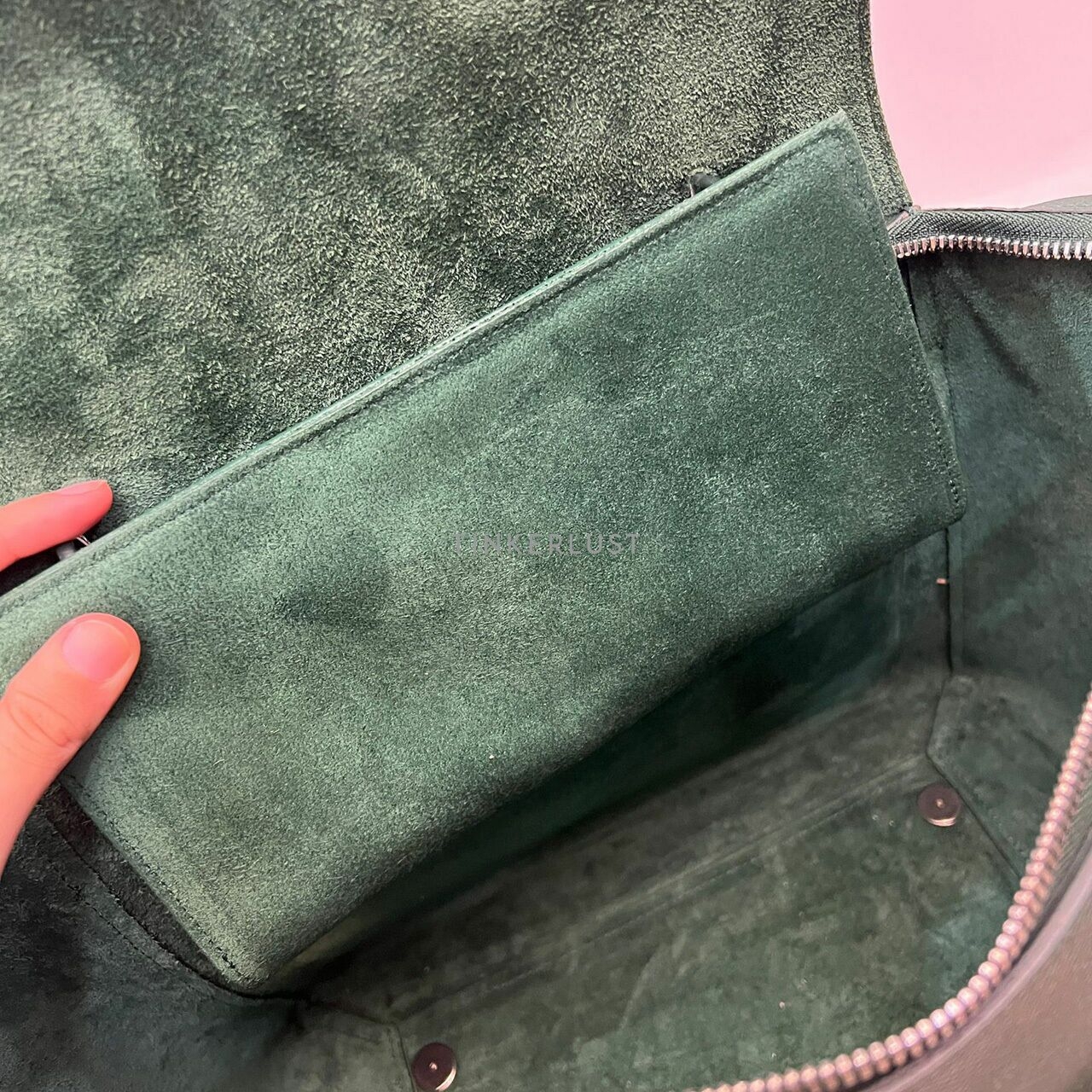 Celine Mini Beltbag Dark Green Grained 2018 Satchel