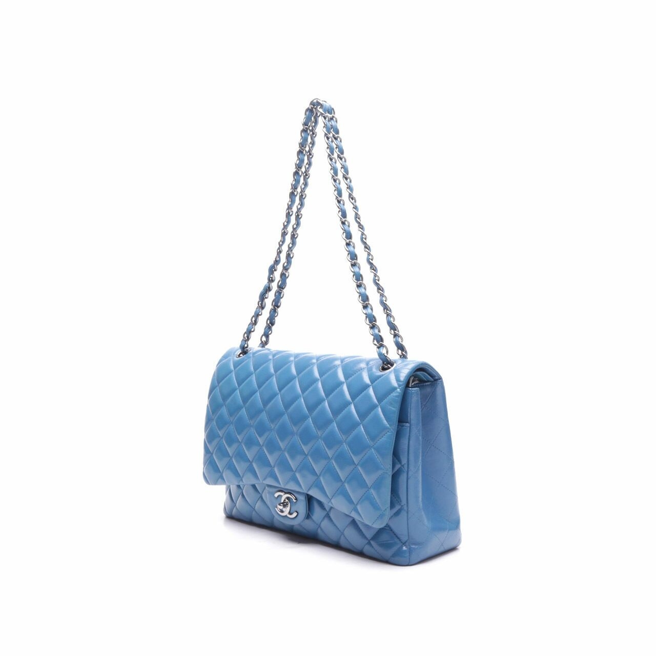  Chanel Blue Classic Shoulder Bag