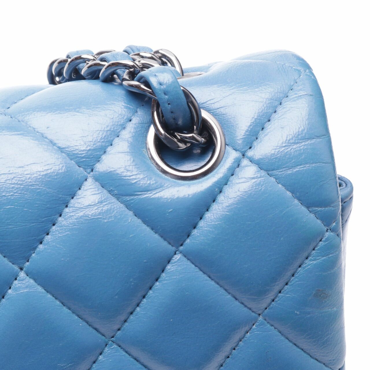  Chanel Blue Classic Shoulder Bag