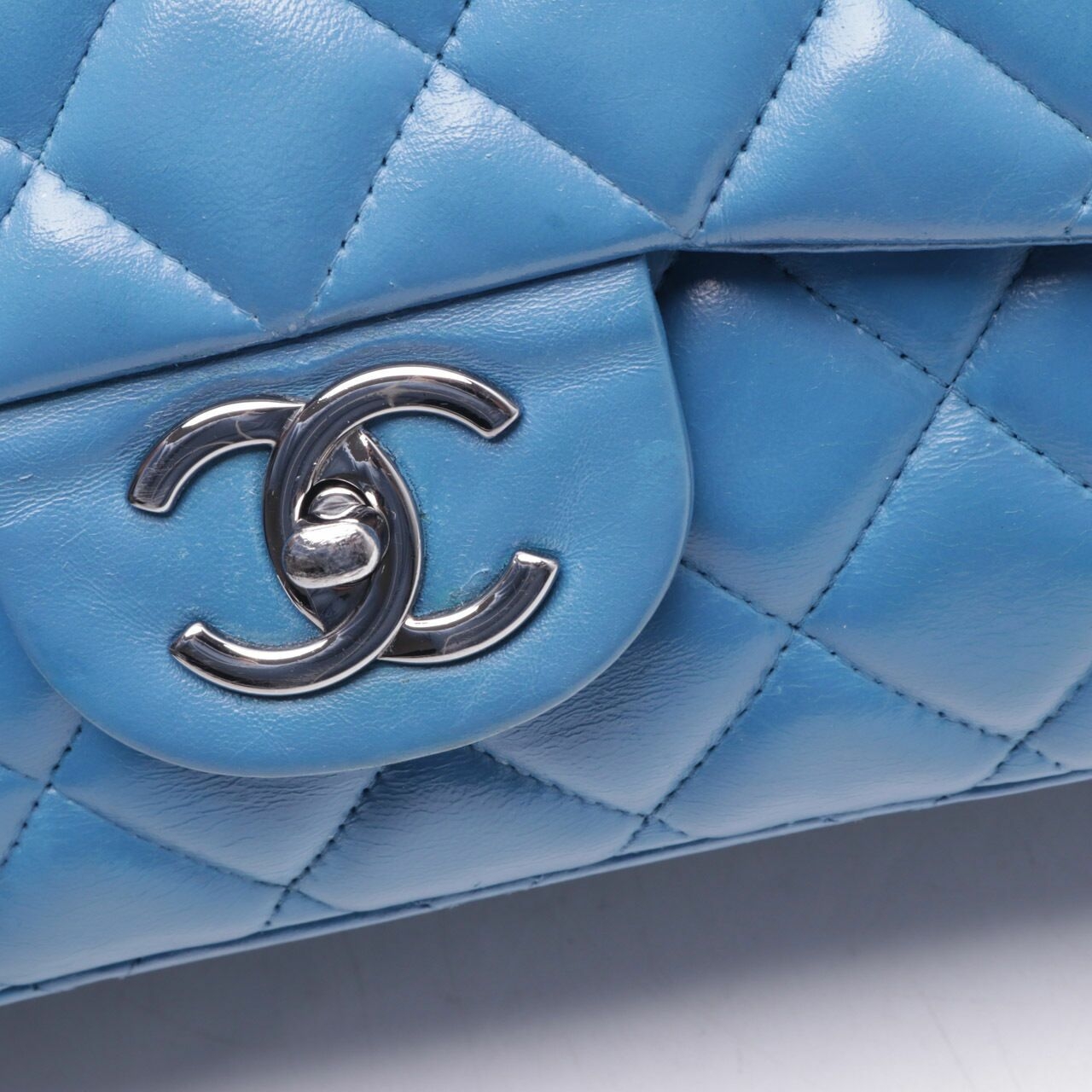  Chanel Blue Classic Shoulder Bag