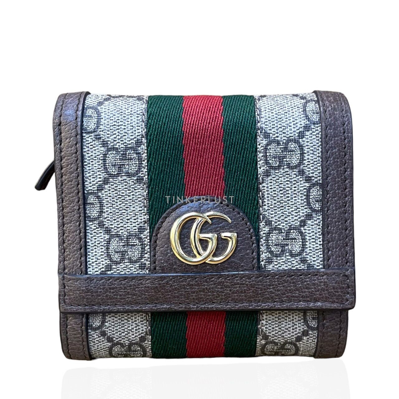 Gucci GG Supreme Web Ophidia Brown Wallet