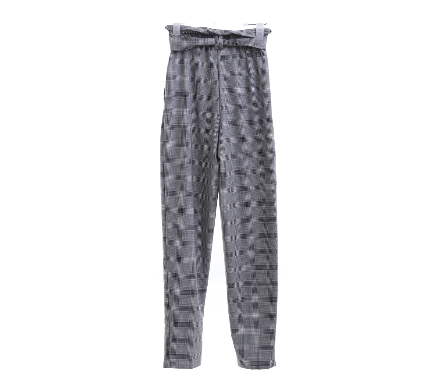 H M Grey Plaid Long Pants 