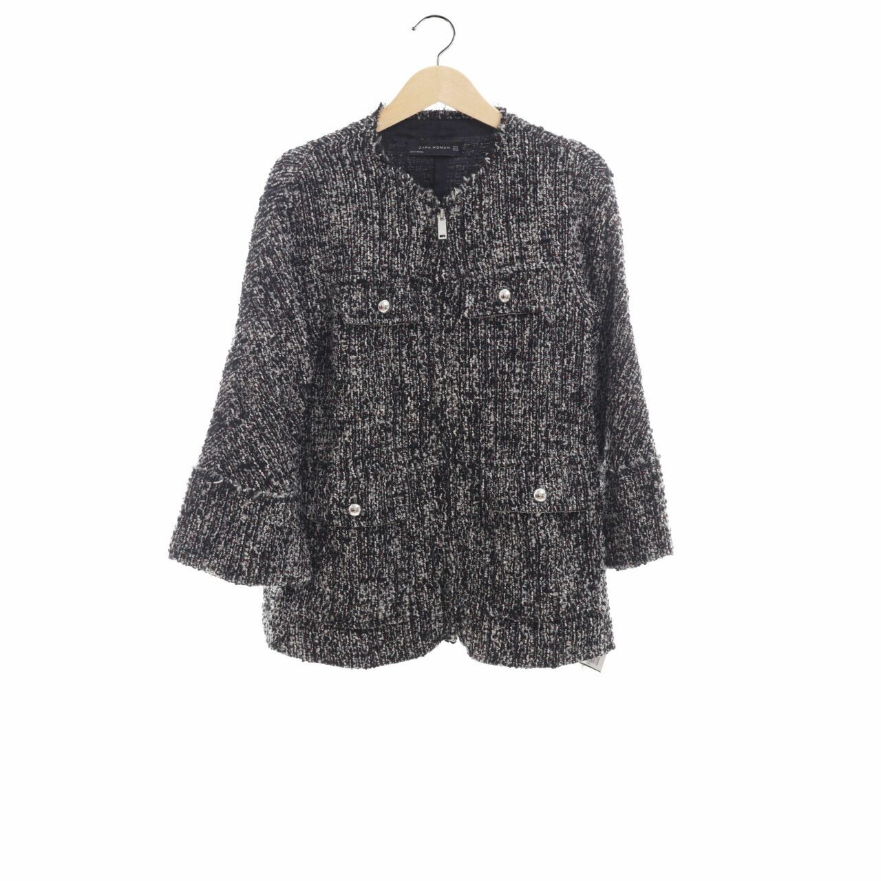 Zara Black Tweed Coat