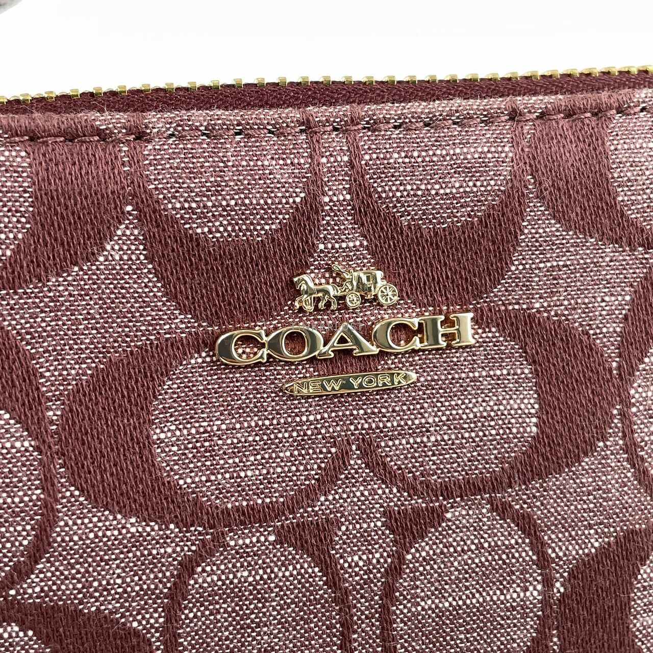 Coach CI027 Nolita 15 Chambray Denim Signature Wine Multi Handbag