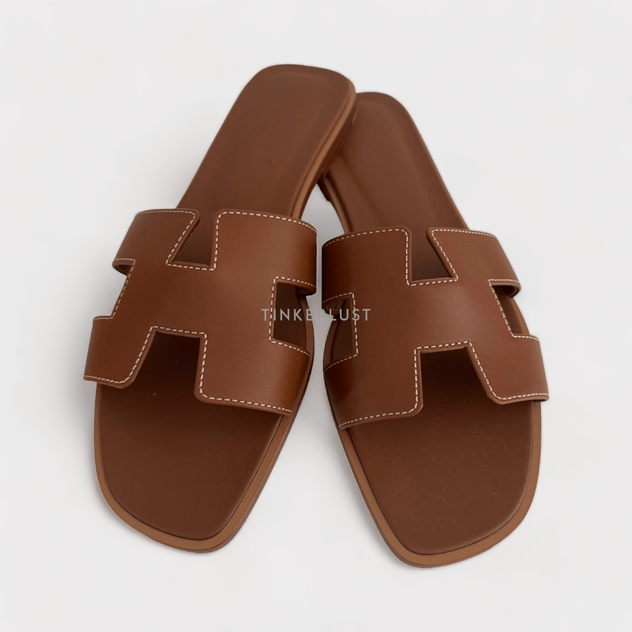 Hermes Oran Gold Sandals