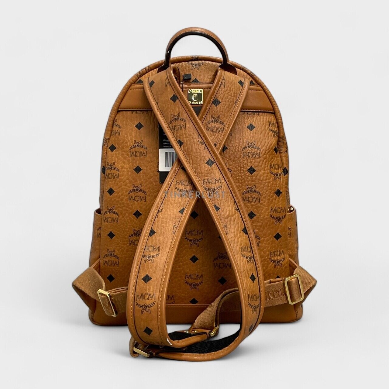 MCM x BAPE Shark Stark Visetos Cognac Leather Brown Backpack